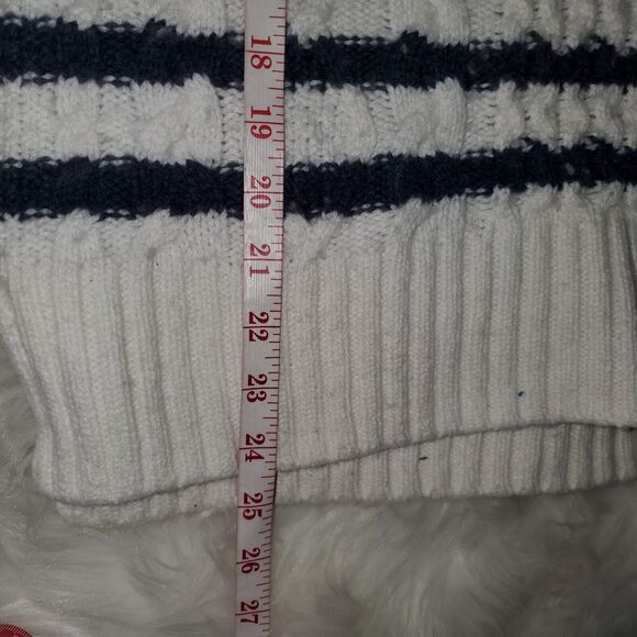 Madewell Striped Oversized Crewneck Cable knit Sweater Size Small - Picture 10 of 10